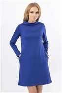 Dress, long sleeves, turtle neck, without pattern